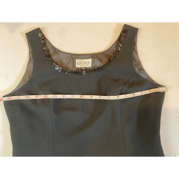 Kasper Womens Fitted Tank Top Scoop Neck Sleeveless Pullover Black Size 8P - Picture 4 of 7